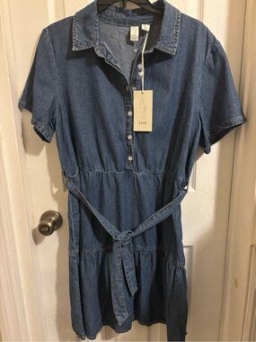 NWT Joie Denim Shirt Tiered Dress in Large